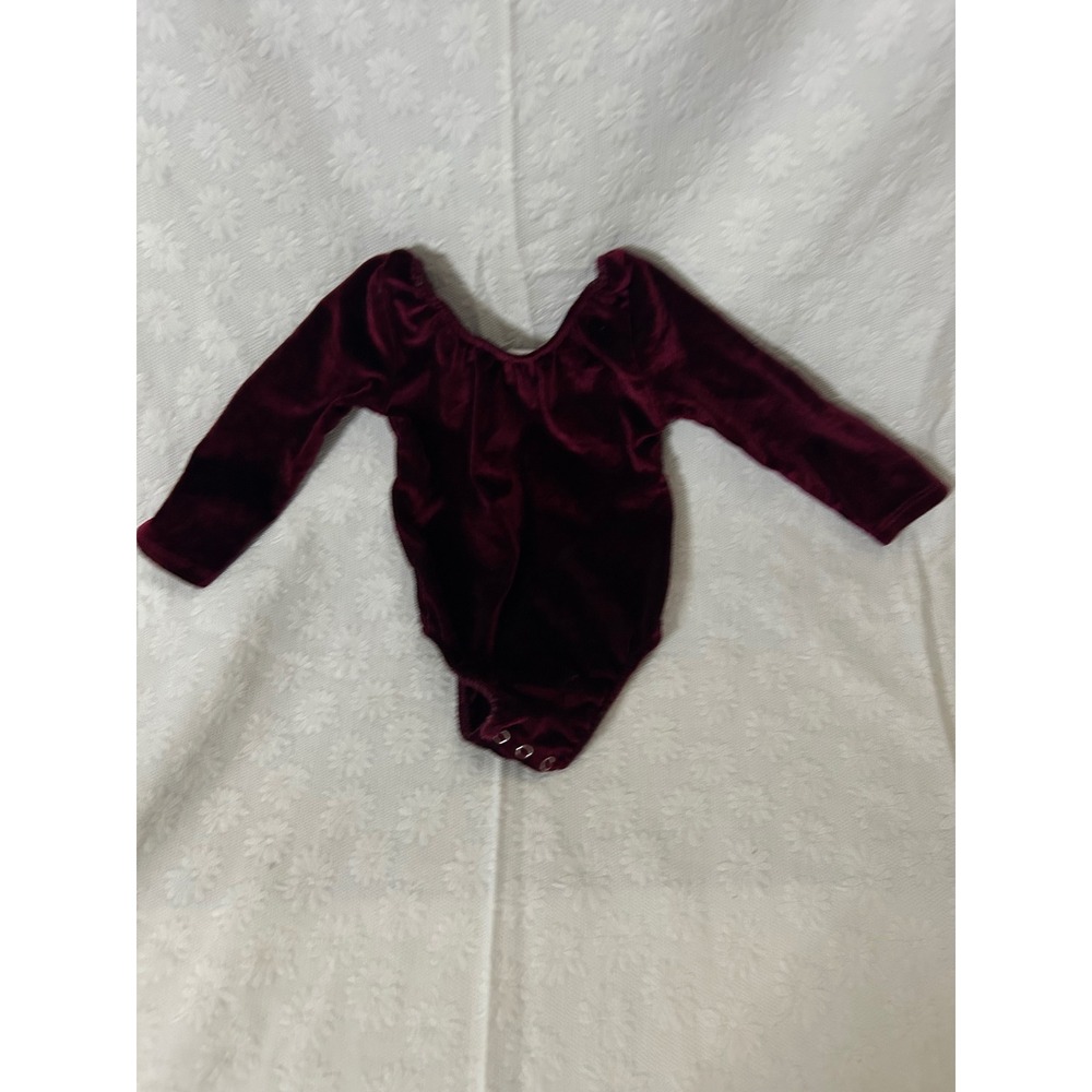 Bailey's Blossoms Baby Girls Whimsical Boho Burgundy Velvet Long Sleeve 6-9M